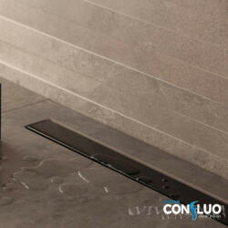 PESTAN zuhanyfolyóka Confluo Frameless Line FEKETE üveg 95 cm
