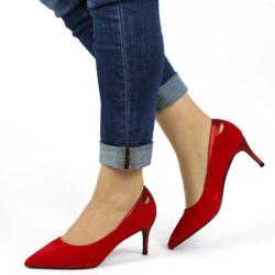 Zibra Pantofi de dama stiletto, rosii, cu toc mediu 2347A-67-RED-SW (2347A-67-RED-SW_3BDE)
