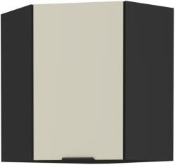 TEMPO KONDELA Dulap de colţ superior, caşmir/negru, ARAKA 60x60 GN-72 1F