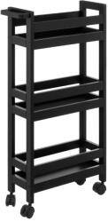 5five Simple Smart Raft universal Vaduz, MDF, Negru, cu roti, 40 x 15 x H 75 cm Raft