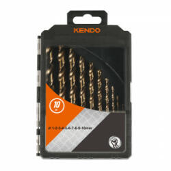 Kendo Csigafúró készlet 1-10mm HSS-E Co5 10r. kobaltos KENDO