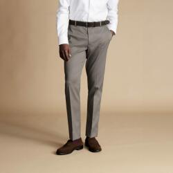 Charles Tyrwhitt Smart Stretch Texture Pants - Mocha - Classic fit | 32 | 32
