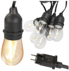 LED kültéri díszfüzér lánc 10 izzóból, IP44, 10 m