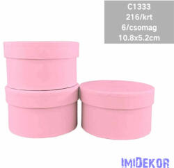 Papírdoboz kerek 10, 8x5, 2cm - Rózsaszín