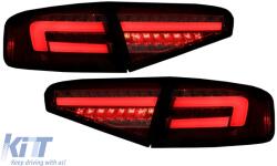 KITT Lightning LED hátsó lámpák AUDI A4 B8 (2012-2015) limuzin típushoz, piros-fehér, dinamikus irányjelző (TLAUA4B8F)