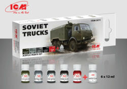 ICM Acrylic paint set for Soviet trucks 6 x12 ml (3011)