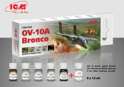 ICM Acrylic paint set for OV-10A Bronco and other Vietnam aircraft 6 x12 ml (3008)