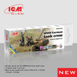 ICM Acrylic paint set for WWII German tank crew 6 x 12 ml (3032)