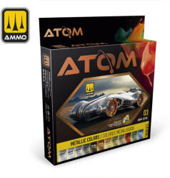 AMMO by MIG Jimenez AMMO ATOM-Metallic Acrylic Colors 12 x 20 ml (ATOM-20702)