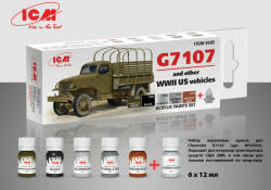ICM Acrylic paint set for US WWII vehicles (G7107) 6 x12 ml (3005)