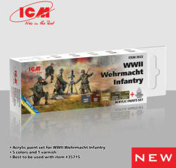 ICM Acrylic Paint Set for WWII Wehrmacht Infantry 6 x 12 ml (3022)
