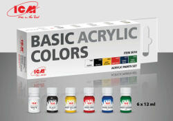 ICM Acrylic paint set Basic acrylic colors 6 x12 ml (3010)