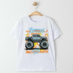 Alme Almi Monster truck fehér kisfiú póló (Méret 110)