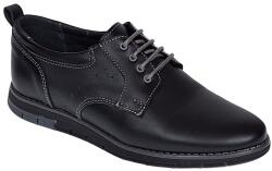  Oferta marimea 37 - Pantofi barbati, casual din piele naturala, Negru, LGKR57N