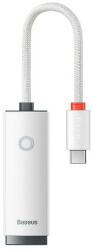 Baseus ADAPTOR RETEA Baseus Lite, USB Type-C to RJ-45 10/100 Mbps Adapter, LED, alb (WKQX000202) - n-shop