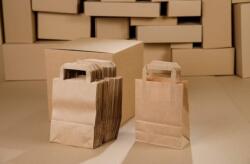 Margo-pack Szalagfüles papírtáska barna 26X30+14 50db/csomag