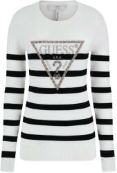 GUESS Bluză Rosalie Triangle Logo Rn Swtr W4RR53Z2NQ2 s052 white and black stri (W4RR53Z2NQ2 s052 white and black stri)