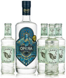  Opera gin + 4 db J. Gasco Tonic Dry Bitter (0, 7L + 4X0, 2L / 44%) - goodspirit