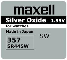 Maxell Baterie buton argintie MAXELL SR-44 SW/357/ 1.55V (ML-BS-SR-44-SW) Baterii de unica folosinta