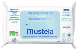 Mustela Șervețele de curățare pentru copii, fără miros - Mustela Compostable Unscented Cleansing Wipes 60 buc