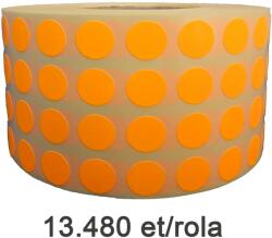 ZINTA Rola etichete semilucioase ZINTA rotunde, portocalii fluo, 10mm, 13.480 et. /rola (10X10X13480-SGP-R-ORAF)