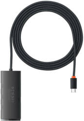 Baseus Lite Series Hub 4in1 USB-C 4x USB 3.0 + USB-C, 2m (fekete) - szalaialkatreszek