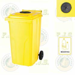 Europlast Hulladéktároló 120l szelektív hulladék gyűjtésére (Kuka 120l sárga)