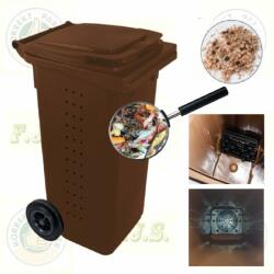 PlastikGogic Kuka 240l barna komposzt gyűjtő BIO kültéri kerekes háztartási szemetes CE