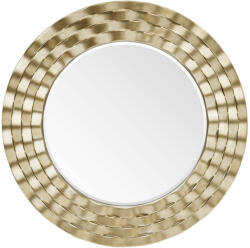 Art-Pol Arany színű kör alakú fali tükör domború hullám mintával 90x90x4, 5cm (113114)
