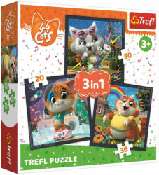 Trefl 44 Csacska macska - Vidám cicák 3 az 1-ben puzzle 20,36,50 db-os (34865)