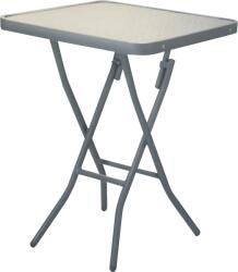Praktiker Living Praktiker összecsukható Asztal Alumínium, 60x60x70cm, Edzett üveg Lappal