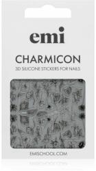 emi Charmicon Black Flowers folii autocolante pentru unghii 3D #176 1 buc