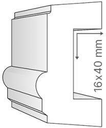 ANRO Kábelcsatorna takaró díszléc KCS-02 (16x40 mm) (KCS-02 (16x40 mm))
