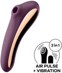 Satisfyer Dual Kiss - 2in1, hüvelyi és csikló vibrátor, csiklóizgató (lila)