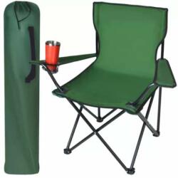 Trizand scaun de camping pliabil cu suport pentru pahare braț - verde (00023676)