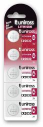 Uniross CR2032 3V lítium gombelem, 5 db/bliszter (U5CR2032)