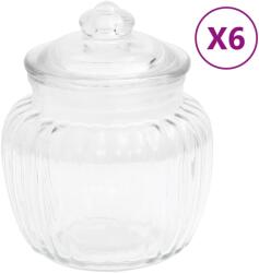 vidaXL 6 db üveg tárolóedény 500 ml (150712) - vidaxl