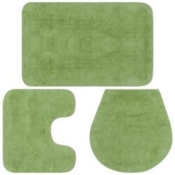 vidaXL 3 darabos zöld szövet fürdőszobaszőnyeg-garnitúra (133225)