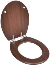 vidaXL lassan csukódó egyszerű tervezésű barna MDF WC-ülőke (140800) - vidaxl
