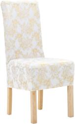 vidaXL 6 darab fehér szabott sztreccs székszoknya aranyszínű mintával (133574) - vidaxl