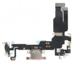  Apple iPhone 15 töltő csatlakozós flex kábel, átvezető fólia, rózsaszín (utángyártott)