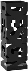 vidaXL fekete acél esernyőtartó "DESIGN" felirattal (246793) - vidaxl