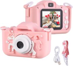 Hurtnet Játék Digitális fényképezőgép gyerekeknek, unikornis, rózsaszín (XJ5096)