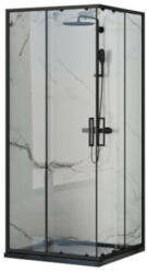 Vela Banyo NERO MATT FEKETE zuhanykabin SZÖGLETES - víztiszta 5 mm biztonsági üveggel - 90 x 90 cm