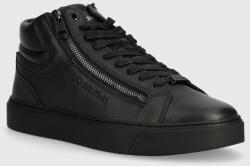 Calvin Klein bőr sportcipő HIGH TOP LACE UP W/ZIP fekete, HM0HM01476 - fekete Férfi 40
