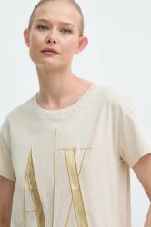Giorgio Armani pamut póló női, bézs, 8NYTMX YJG3Z - bézs M