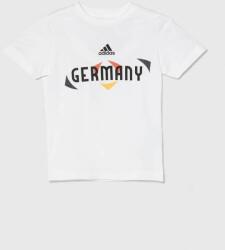 Adidas gyerek pamut póló x UEFA Euro 2024 fehér, nyomott mintás - fehér 116
