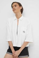 Calvin Klein pamut ing női, galléros, fehér, relaxed, J20J223360 - fehér M