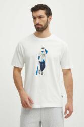 New Balance pamut póló bézs, férfi, nyomott mintás, MT41577SST - bézs XXL