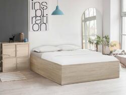 Pat BELLA 120 x 200 cm, stejar sonoma Saltele: Cu saltele Somnia 18 cm, Somiera pat: Cu lamele drepte